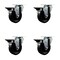 Service Caster 4'' Phenolic Wheel Swivel Top Plate Caster Set with Posi Brake, 4PK SCC-20S414-PHR-PLB-4 - alternate 1